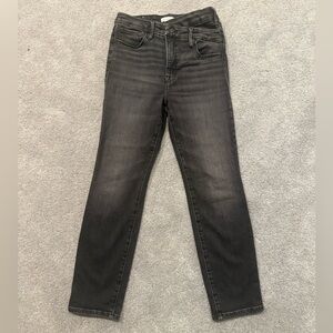 Good American Good Classic Asymmetrical Waist Straight Leg Jeans